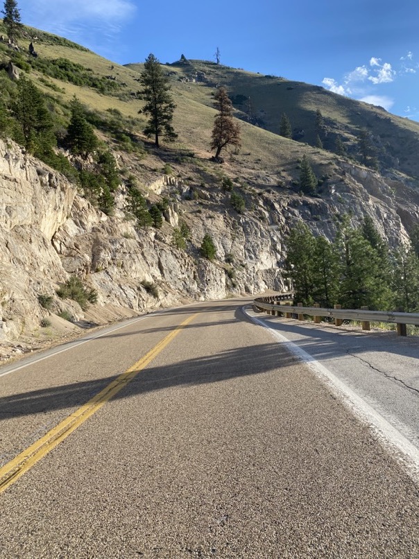 Climbing to Lowman, ID.