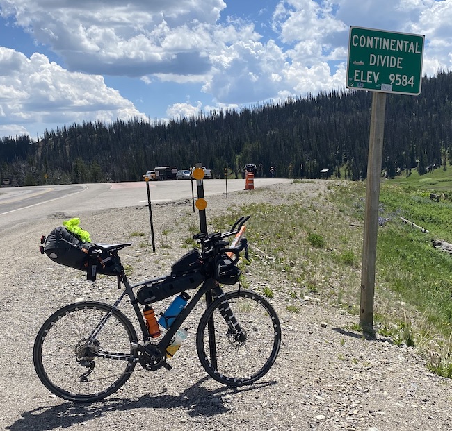 Crossing the western continental divide in Wyoming. Can you spot the can of bear spray I  carried in eastern Idaho and western Wyoming?