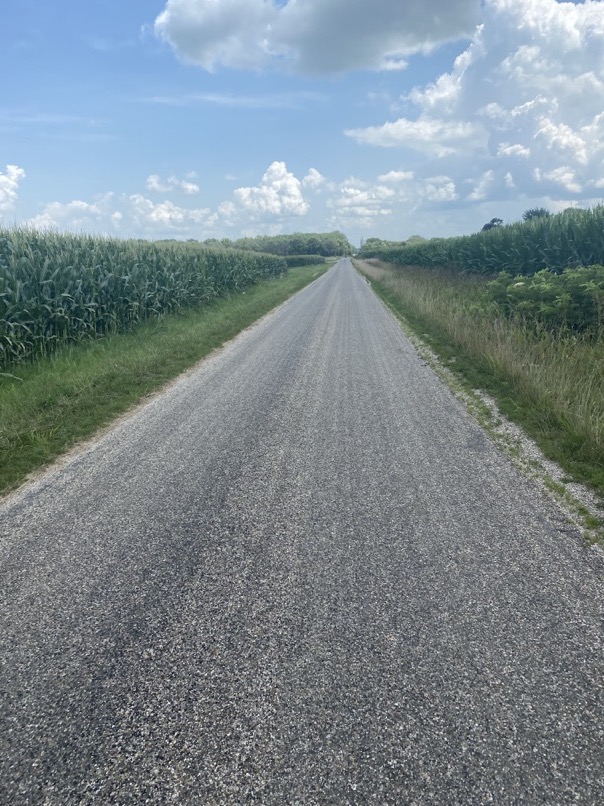 Illinois farm road.
