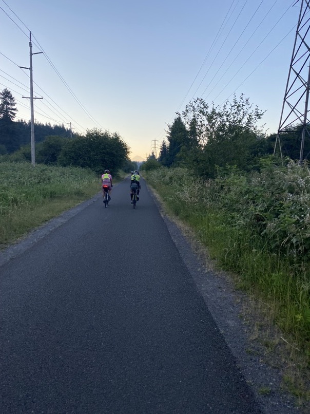 Riding the Springwater Corridor Trail out of Portland, OR.