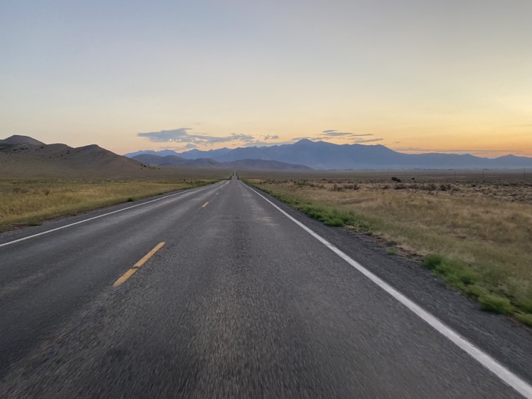 A long, straight road. I haven't seen this since eastern Oregon.