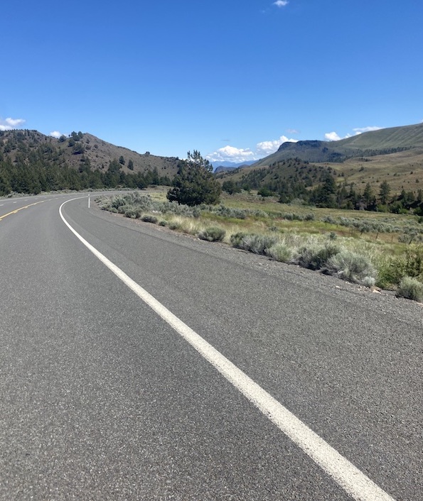 Near the Ochoco Mountains, on the east side of a pass.