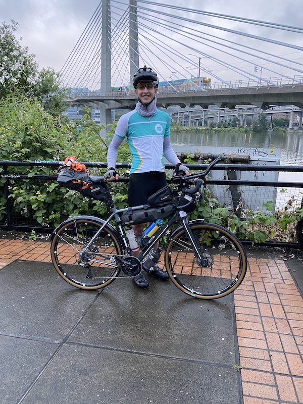 Me at Tilikum Crossing. I really liked my bike setup this year.