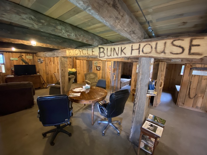 Inside the bunkhouse.