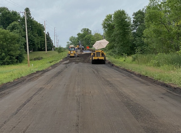 Road construction in Minnesota. I was lucky enough to be waved through.