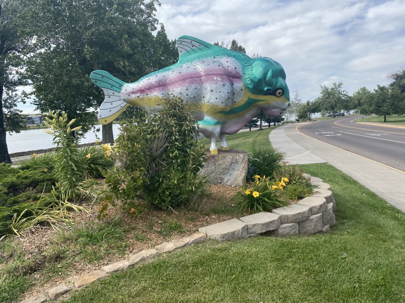 Fishy buffalo sculpture in Great Falls, Montana.