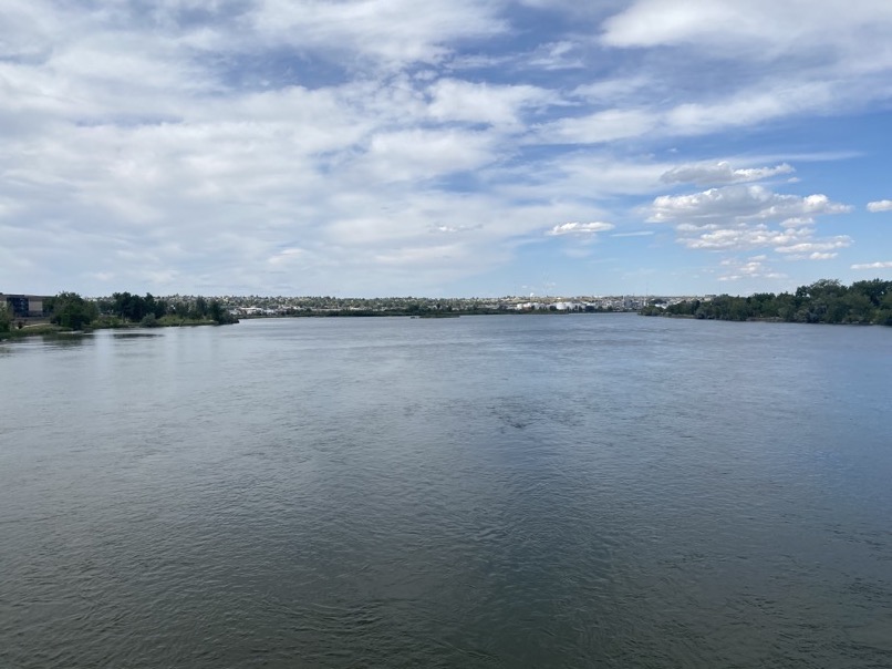 Crossing the Missouri River again. The first crossing was in Bismarck, North Dakota,