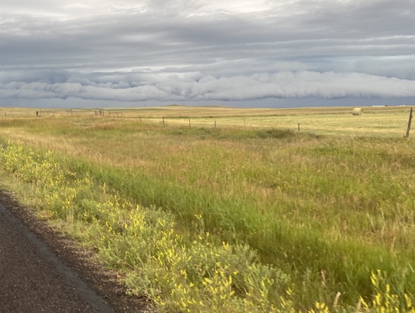 Morning thunderstorm near Dickinson, North Dakota.