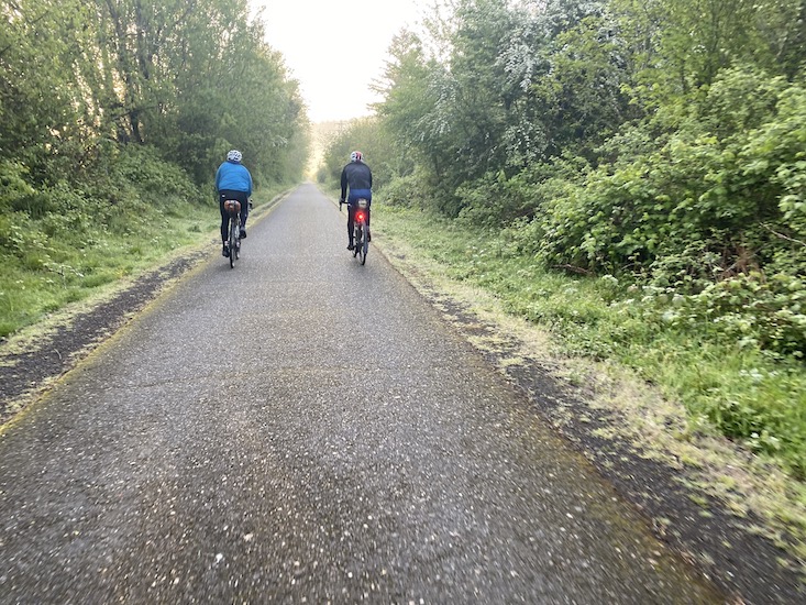 Rolling out on the Springwater Corridor